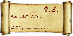 Vig Lóránt névjegykártya
